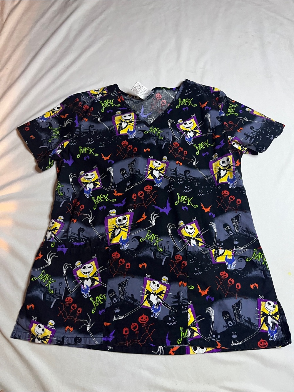 Disney Tim Burtons The Nightmare Before Christmas Scrub Top